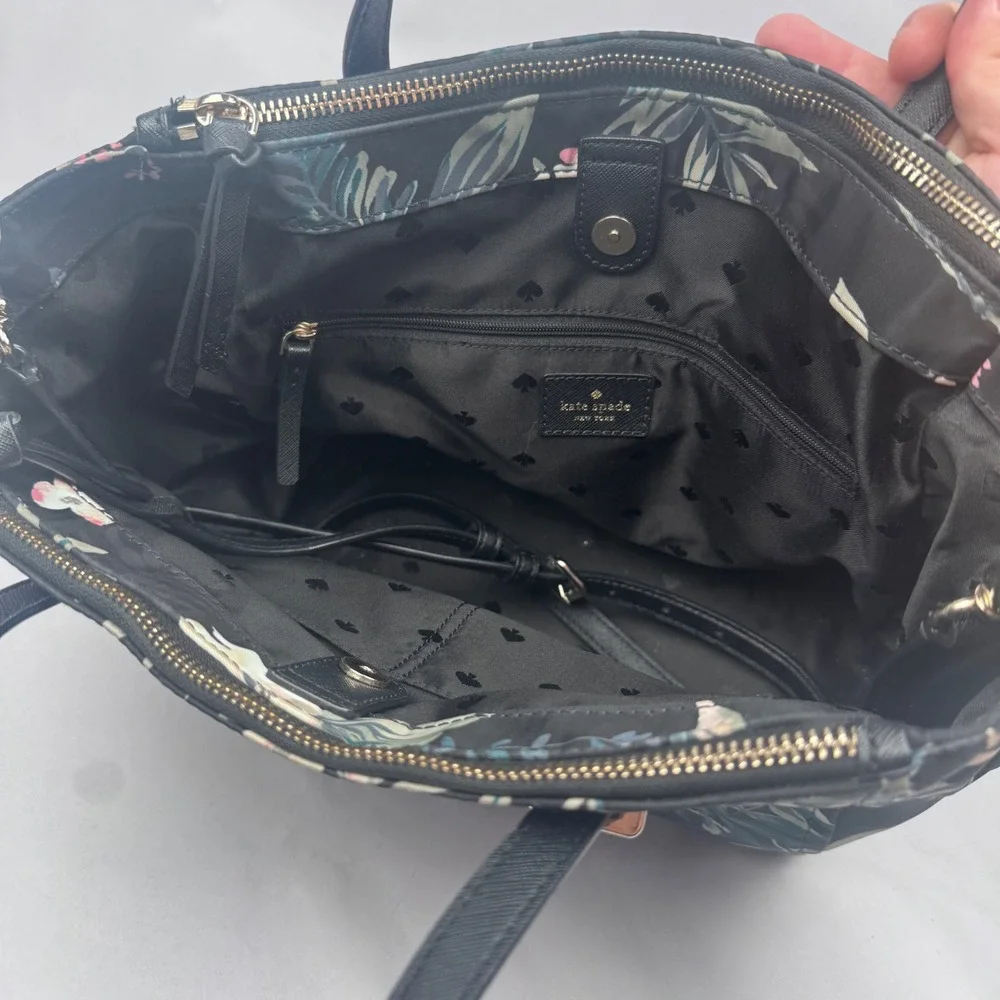 Kate Spade Alyse Wilson Road Botanical Purse & Wallet Black